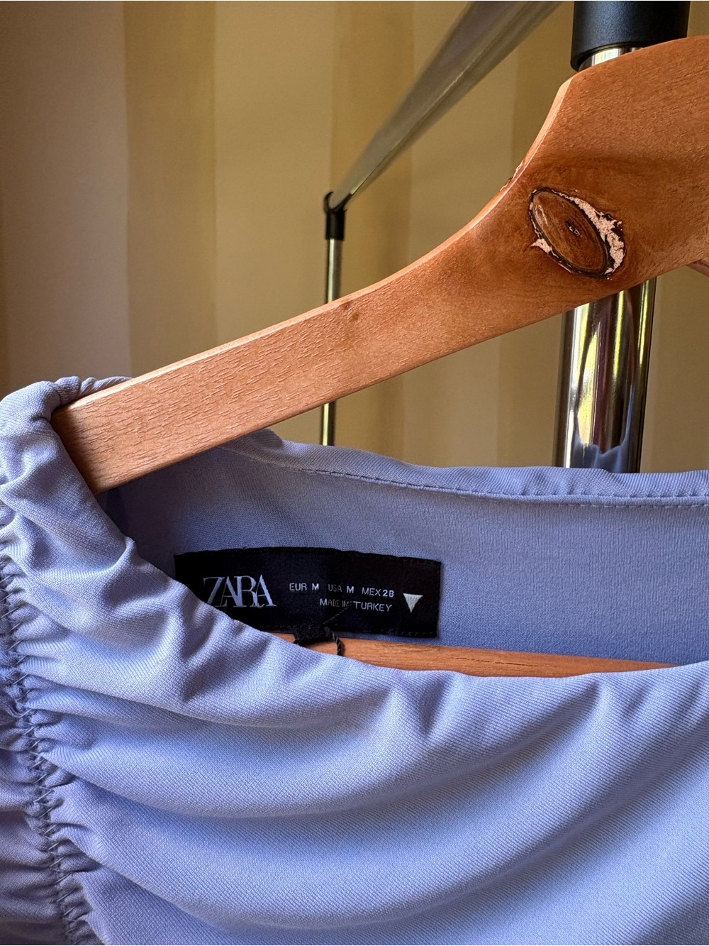 Zara Light Lavender Ruched Maxi Dress - Picture 3 of 7